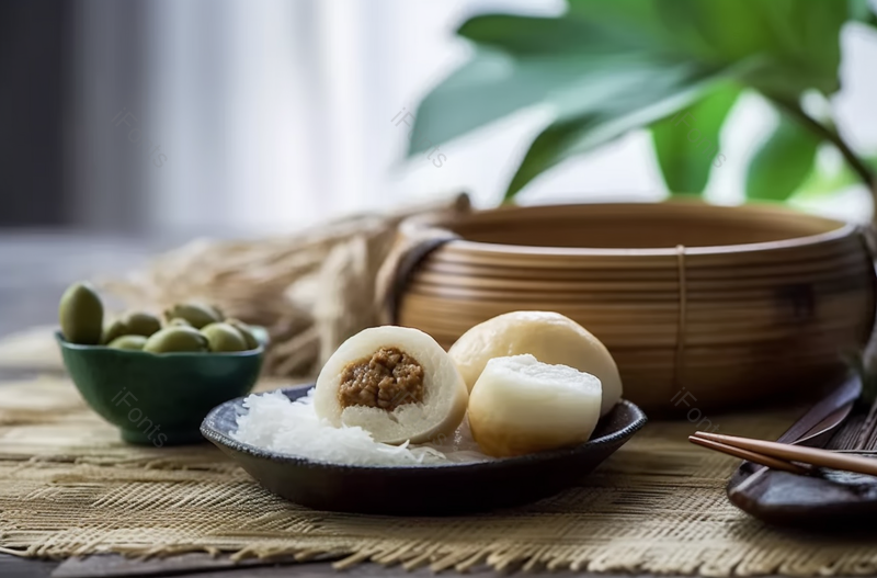 中华美食精致广式点心糕点叉烧包桂圆精致装饰实拍图,高清,摄影图,摄影图片,图片大全,摄影图免费下载